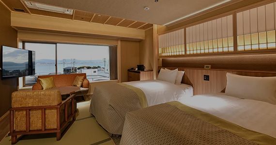Twin beds Japanese-style room